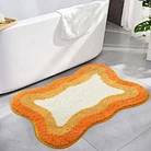 Modern Style Thick Microfiber Non-Slip Machine Made Plush Bathroom Mat
